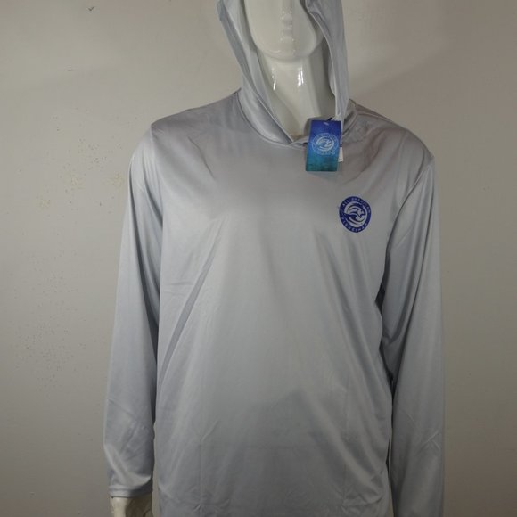 All American Fisherman Men's Tee XXL Bass Stripes Logo Hoodie UPF 30 NWT - Picture 3 of 5